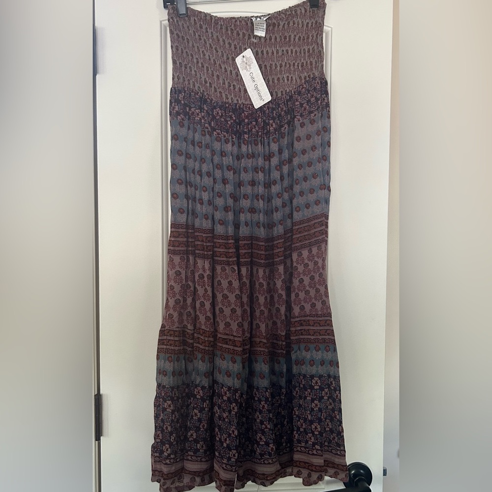 Bohemian Print Maxi Skirt NWT